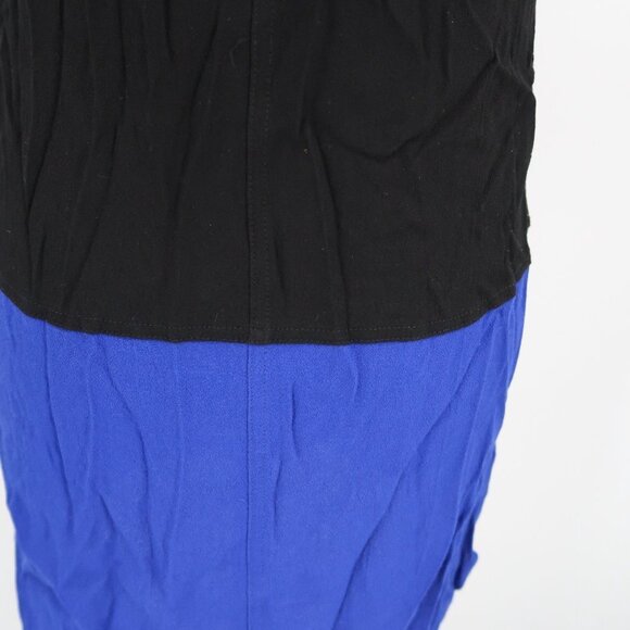 Madewell color block sleeveless Black Blue button front shirt dress XS - Picture 8 of 8